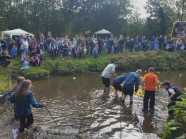 Duck Race 2025 Finish line